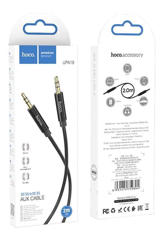 Hoco. UPA19 2M Hasırlı 3.5mm Aux Kablo