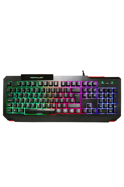 Konfulon V2 RGB Işıklı Türkçe Q Kablolu Gaming Klavye