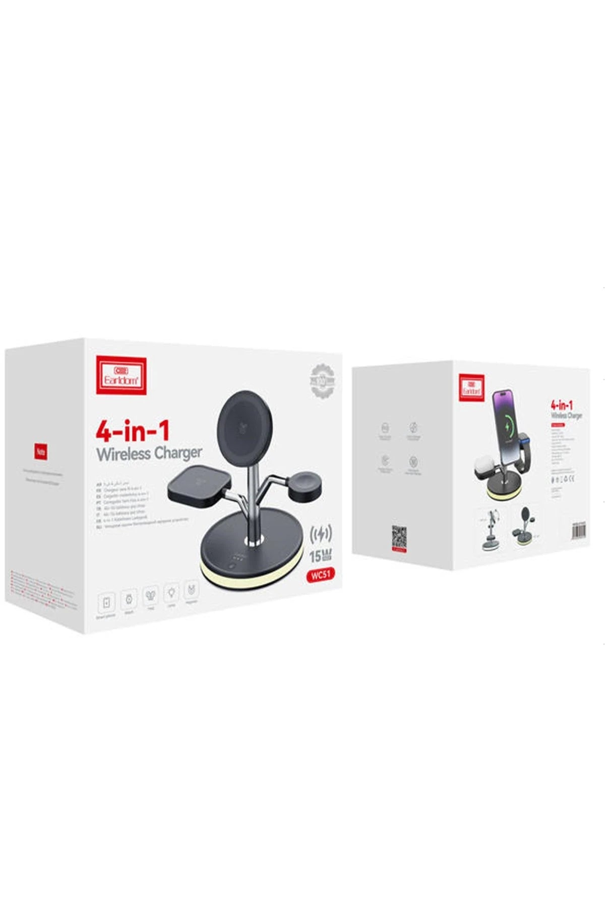 Earldom WC51 4in1 Kablosuz Masaüstü Şarj Standı