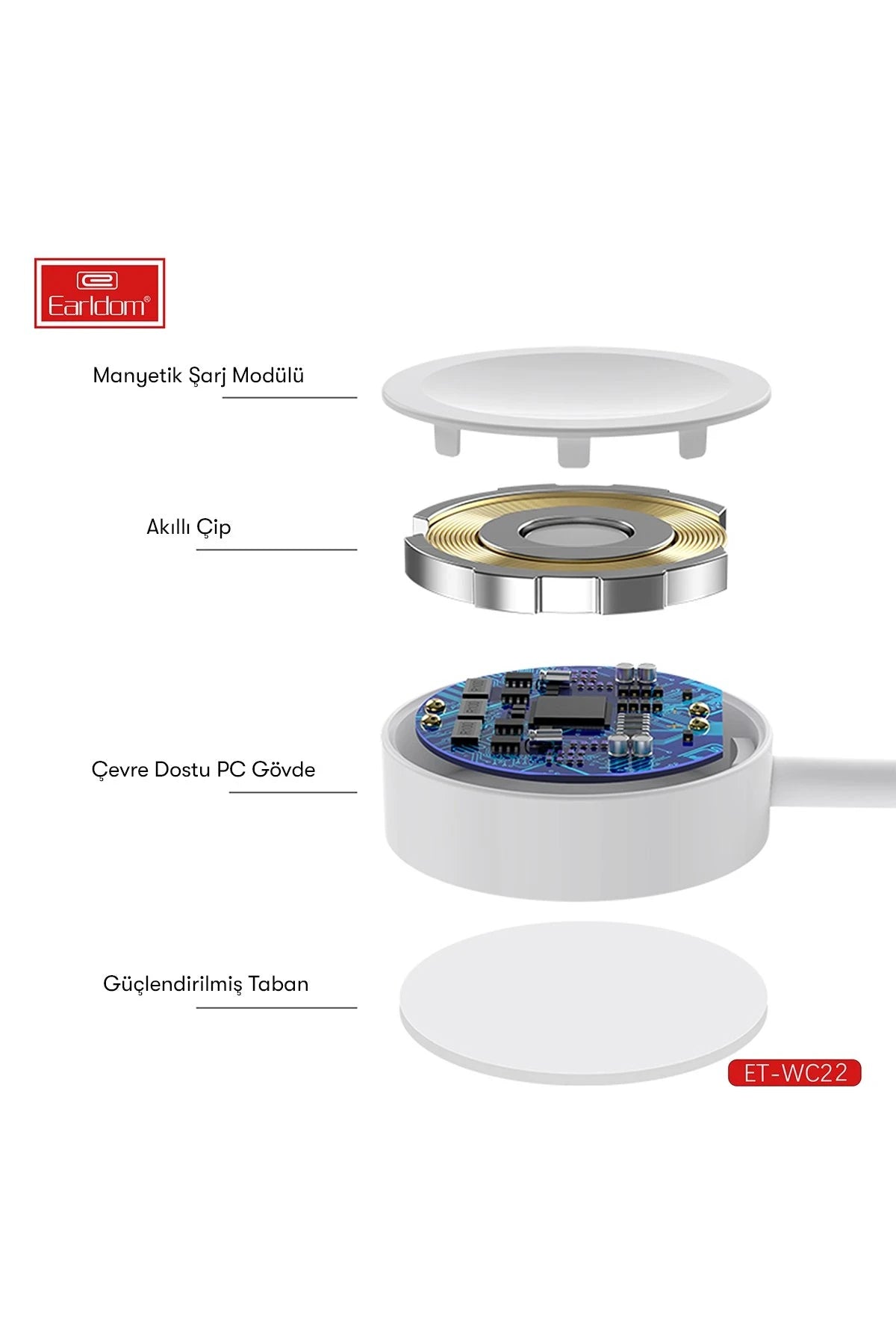 Earldom WC22 Apple Watch Kablosuz Type-C Şarj Cihazı