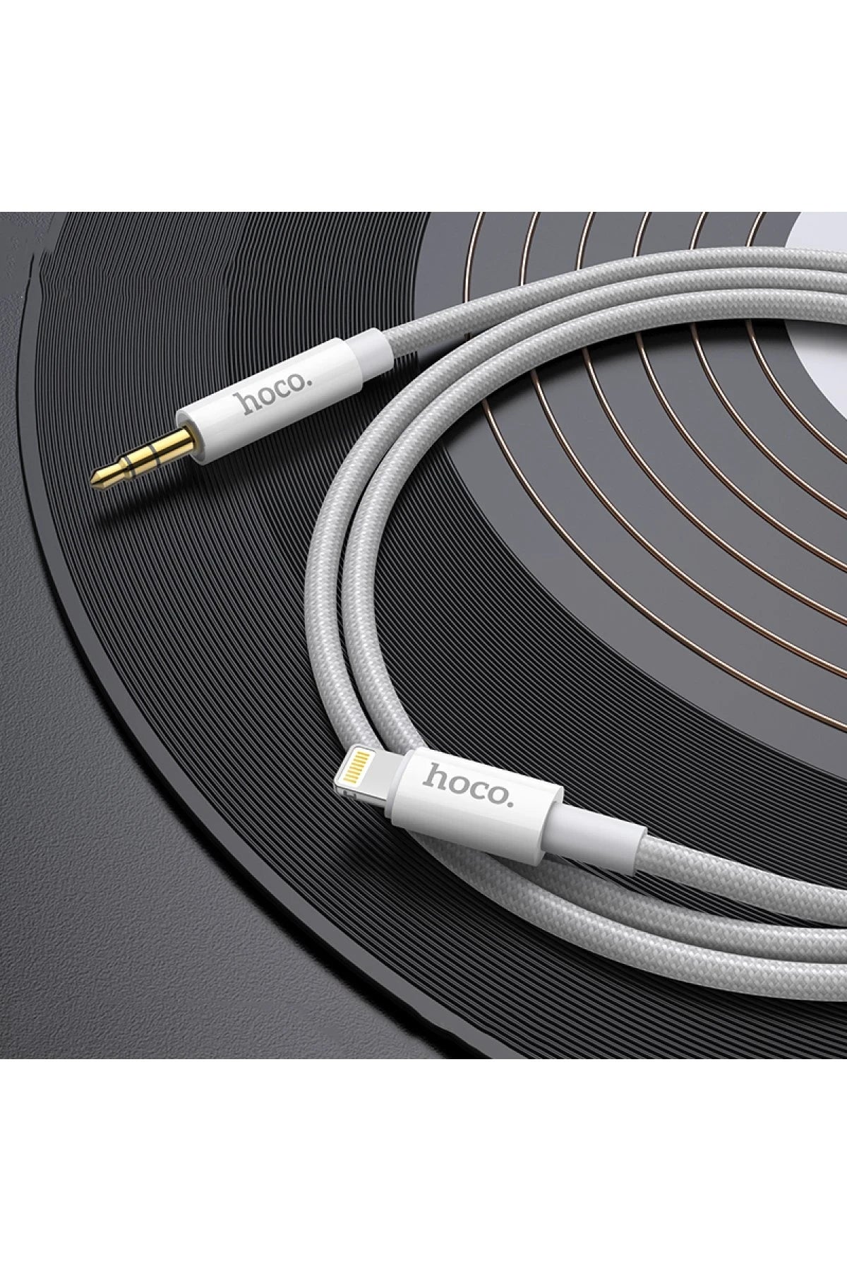 Hoco. UPA19 1M Hasırlı Lightning to Aux Kablo