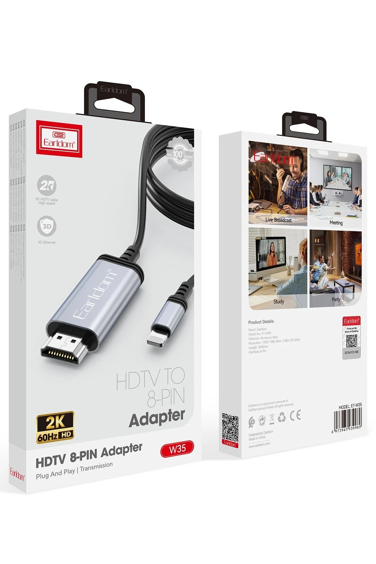 Earldom W35 2K 2M Tak Çalıştır Lightning to HDMI Dönüştürücü