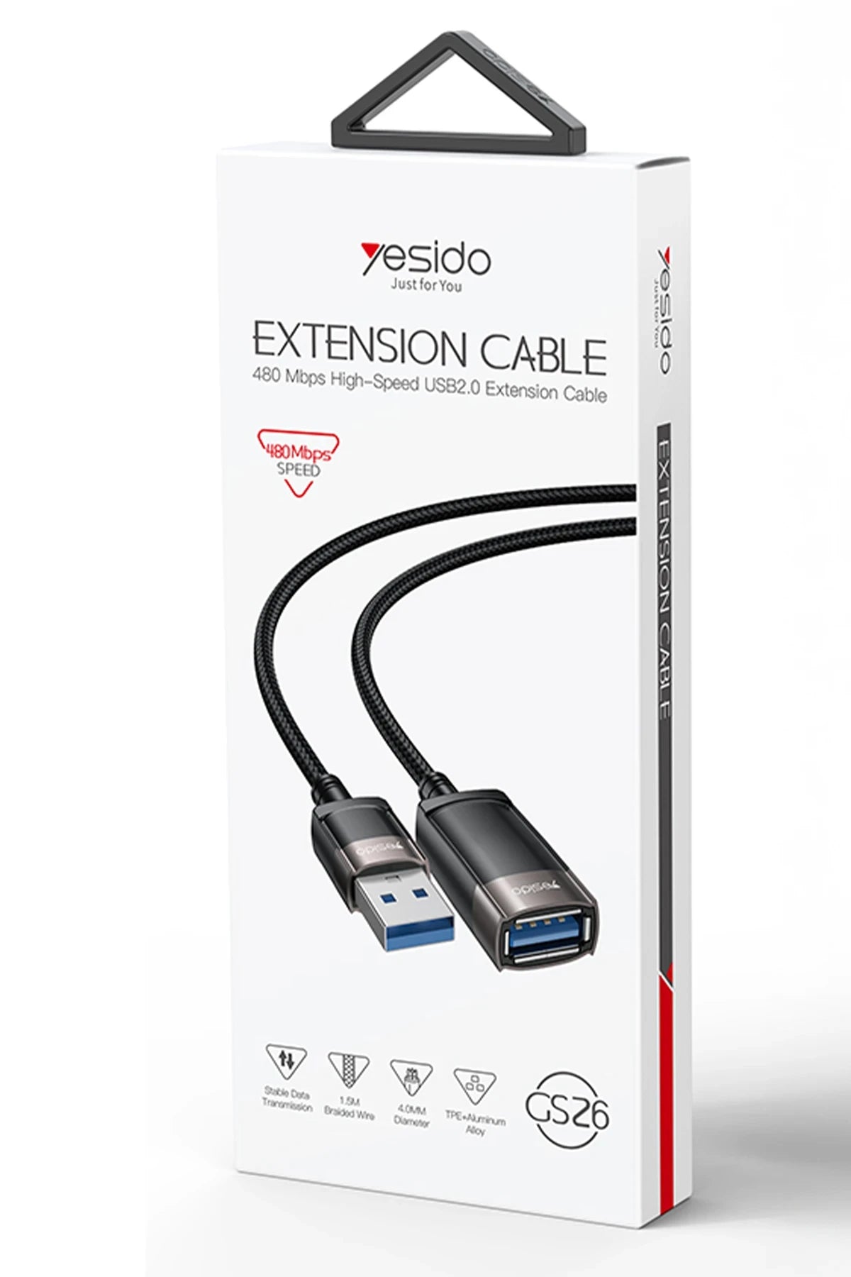 Yesido GS26 1.5M USB to Dişi USB 480 Mbps Data Aktarım Hızlı Dönüştürücü Kablo