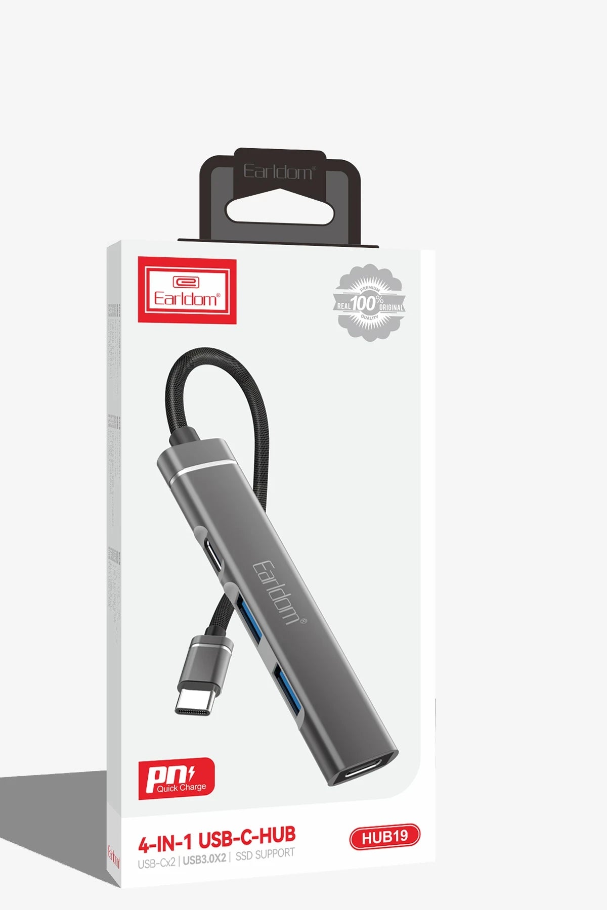 Earldom HUB19 2 Adet USB ve 2 Adet Type-C Çıkışlı PD Şarj Destekli Hub Dönüştürücü