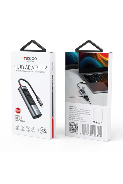 Yesido HB22 5in1 4K Hub Dönüştürücü