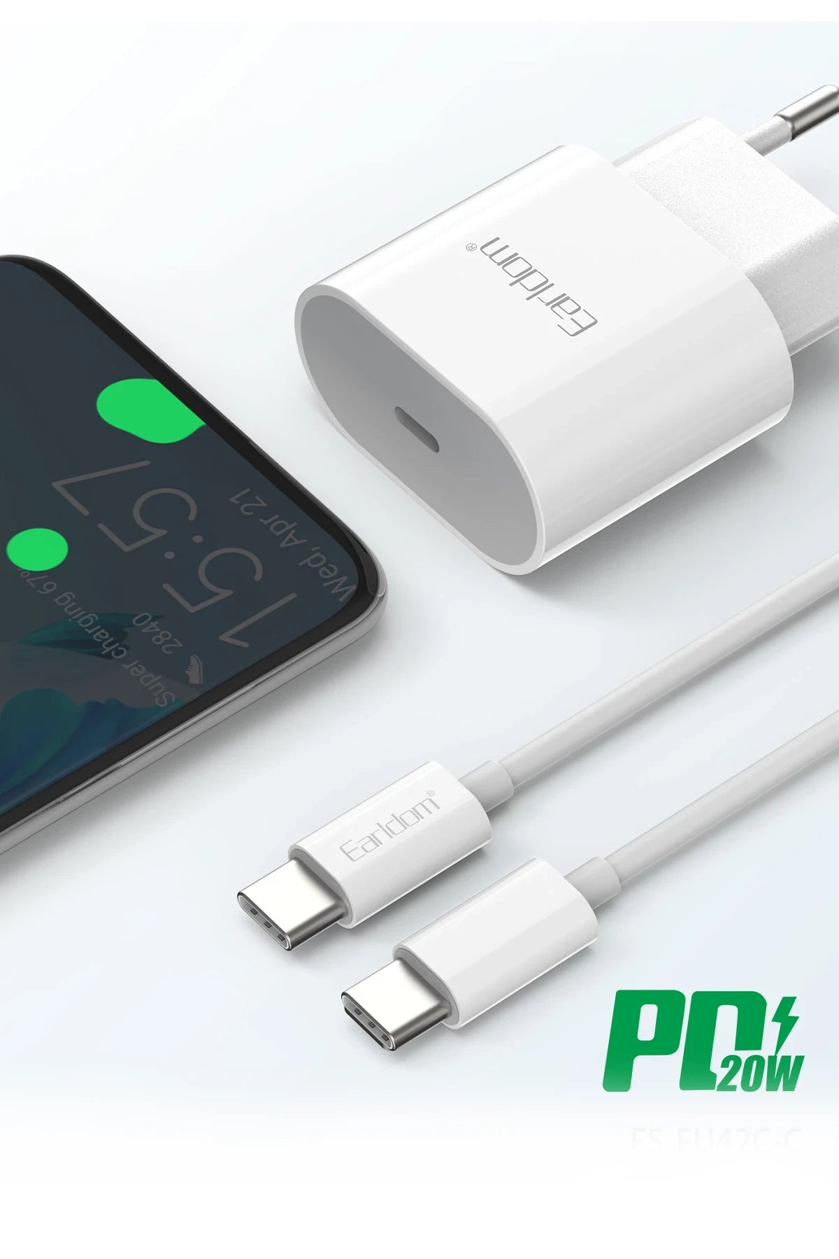 Earldom ES-EU42C 20W PD Hızlı Yeni Nesil Type-C to Type-C Şarj Cihazı