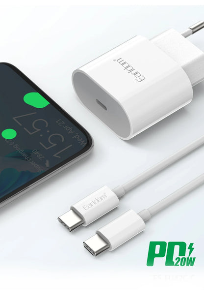 Earldom ES-EU42C 20W PD Hızlı Yeni Nesil Type-C to Type-C Şarj Cihazı