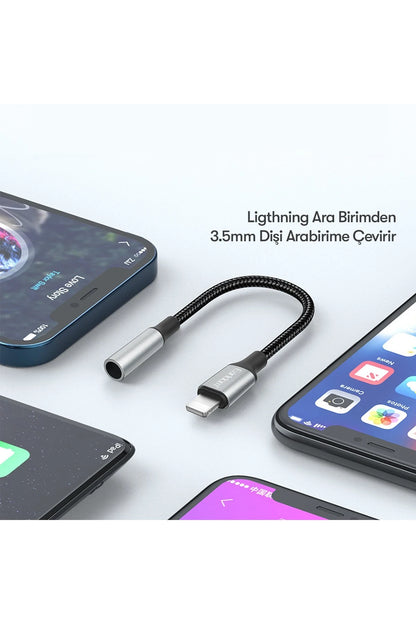 Earldom OT76 Tak Çalıştır 12cm Lightning to Aux Dönüştürücü