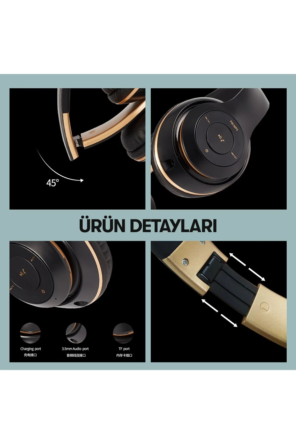 Earldom BH43 Katlanabilir Kafaüstü Bluetooth Kulaklık