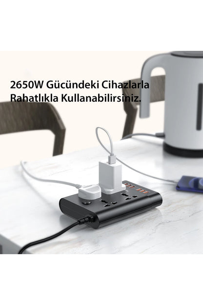 Yesido MC08 10in1 6 Adet Usb ve 4 Adet Priz Dönüştürücü 1.8M