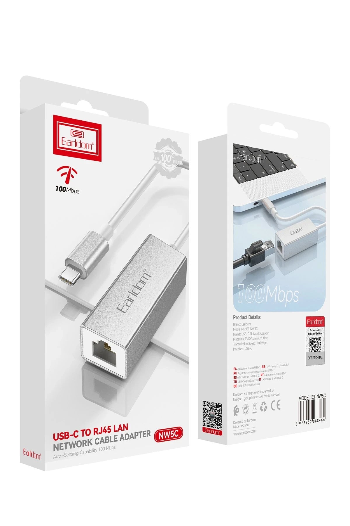 Earldom NW5C 100 Mpbs Type-C to RJ45 Ethernet Network Dönüştürücü