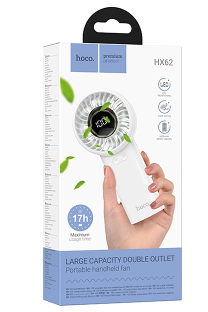 Hoco. HX62 Endless Dijital Göstergeli El Tipi ve Masaüstü Soğutucu Fan