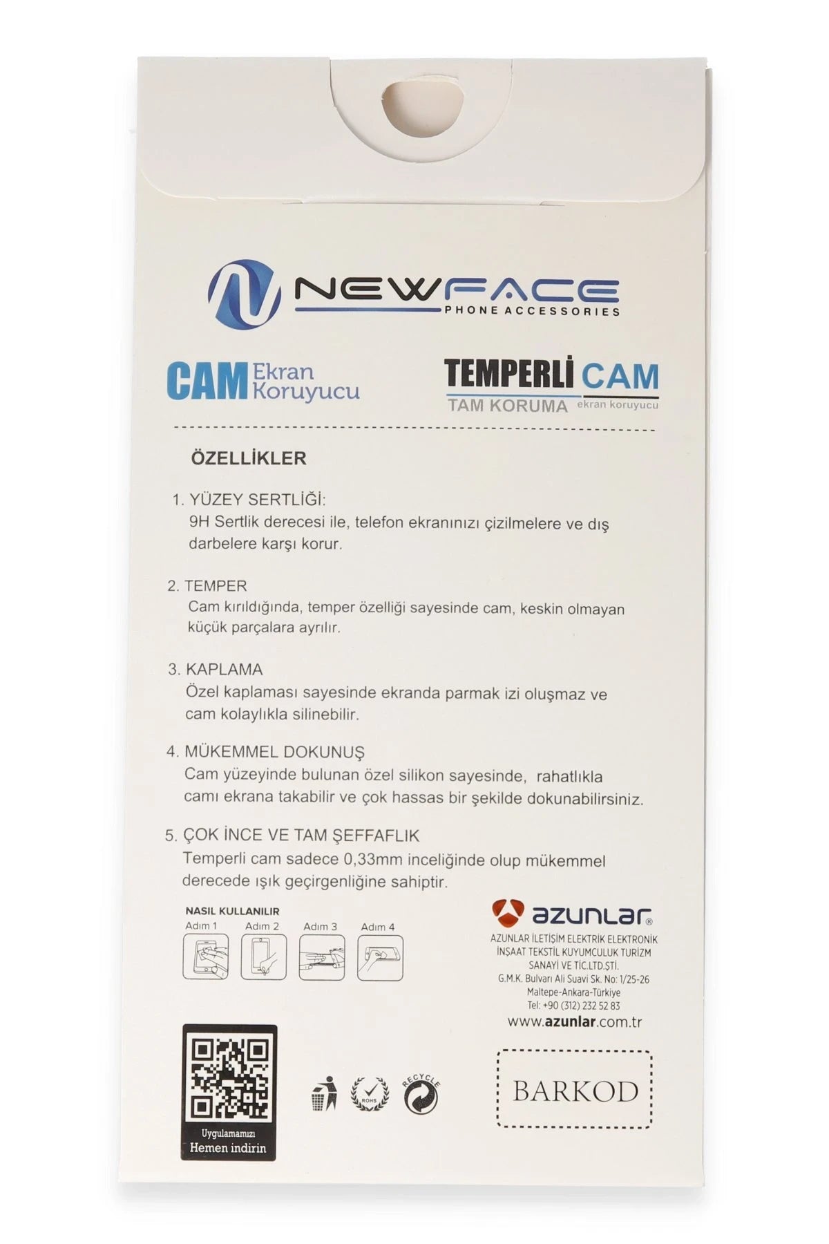 Newface 3D Antistatik Cam Ekran Koruyucu - Samsung