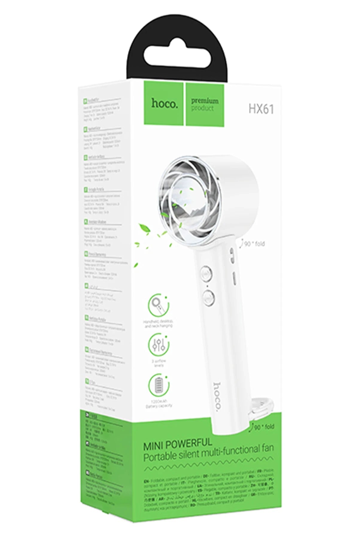 Hoco. HX61 Exquisite El Tipi ve Masaüstü Katlanabilir Soğutucu Fan