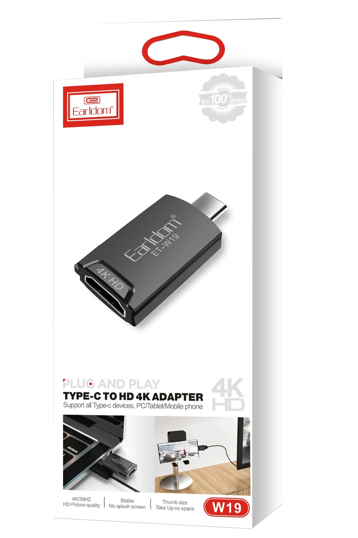 Earldom W19 4K Tak Çalıştır Type-C to HDMI Dönüştürücü