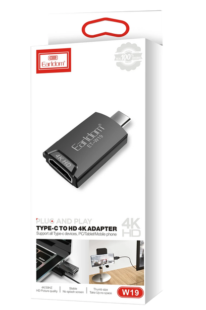 Earldom W19 4K Tak Çalıştır Type-C to HDMI Dönüştürücü